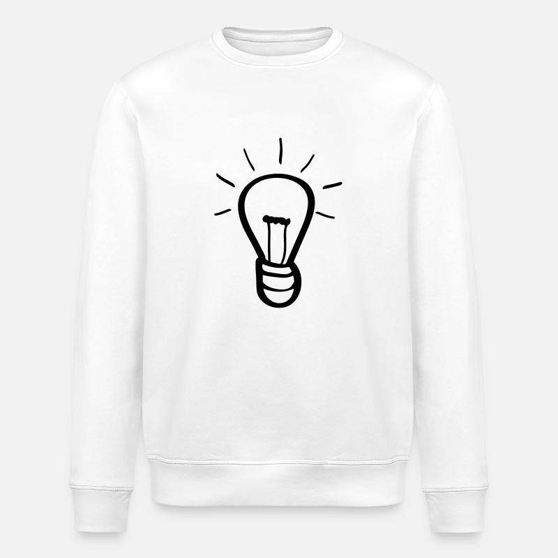 Light bulb idea - Stanley/Stella ROLLER Unisex Organic Sweatshirt - white