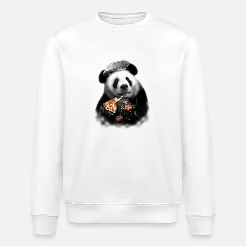Pizza Panda - Stanley/Stella Unisex Bio-Sweatshirt ROLLER - Weiß