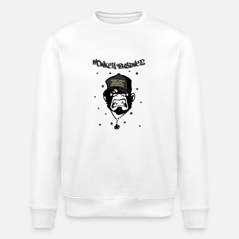 Monkey Businez - Stanley/Stella Unisex Bio-Sweatshirt ROLLER - Weiß