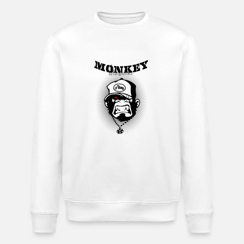 Monkey Businez - Biker - Stanley/Stella Unisex Bio-Sweatshirt ROLLER - Weiß