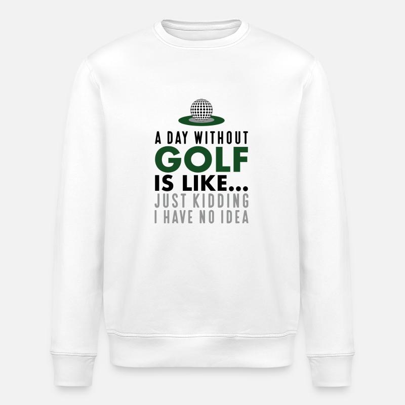 Sjove Ordsprog Golf - Stanley/Stella økologisk unisex-sweatshirt ROLLER - hvid