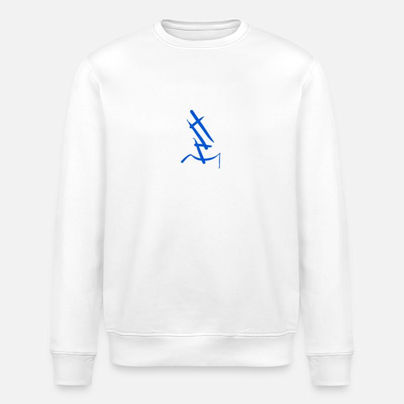 Buchstabe E in Blitzform - Stanley/Stella Unisex Bio-Sweatshirt ROLLER - Weiß