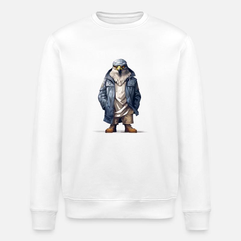 Falken-Graffiti. Räuberischer Streetstyle. - Stanley/Stella Unisex Bio-Sweatshirt ROLLER - Weiß