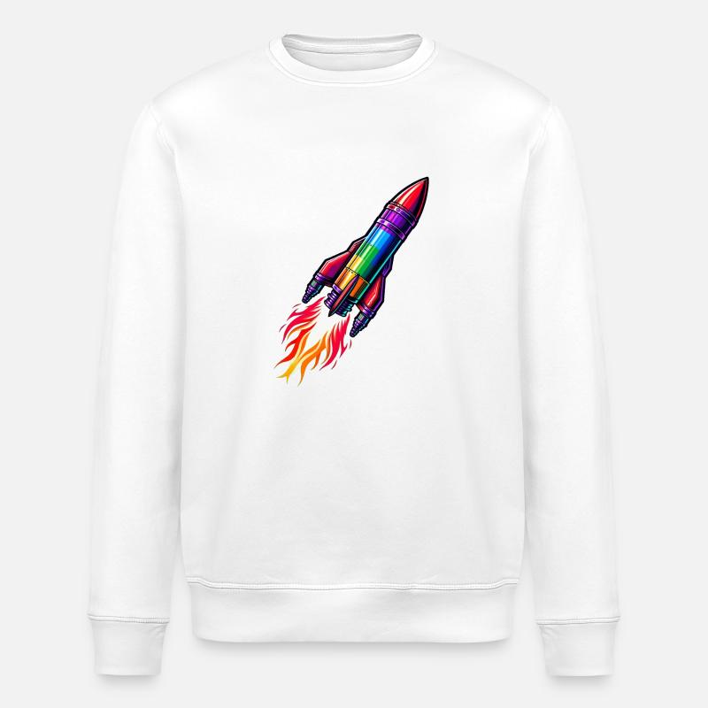 Regenbogenrakete - Stanley/Stella Unisex Bio-Sweatshirt ROLLER - Weiß