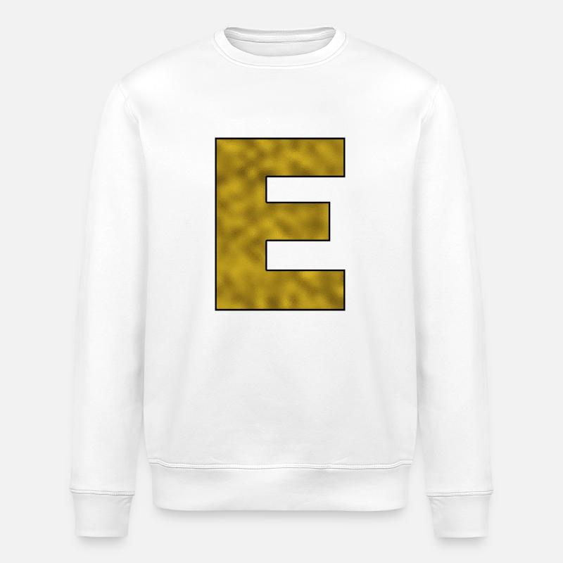 Lettre E Or - Sweat bio ROLLER Stanley/Stella Unisexe - blanc