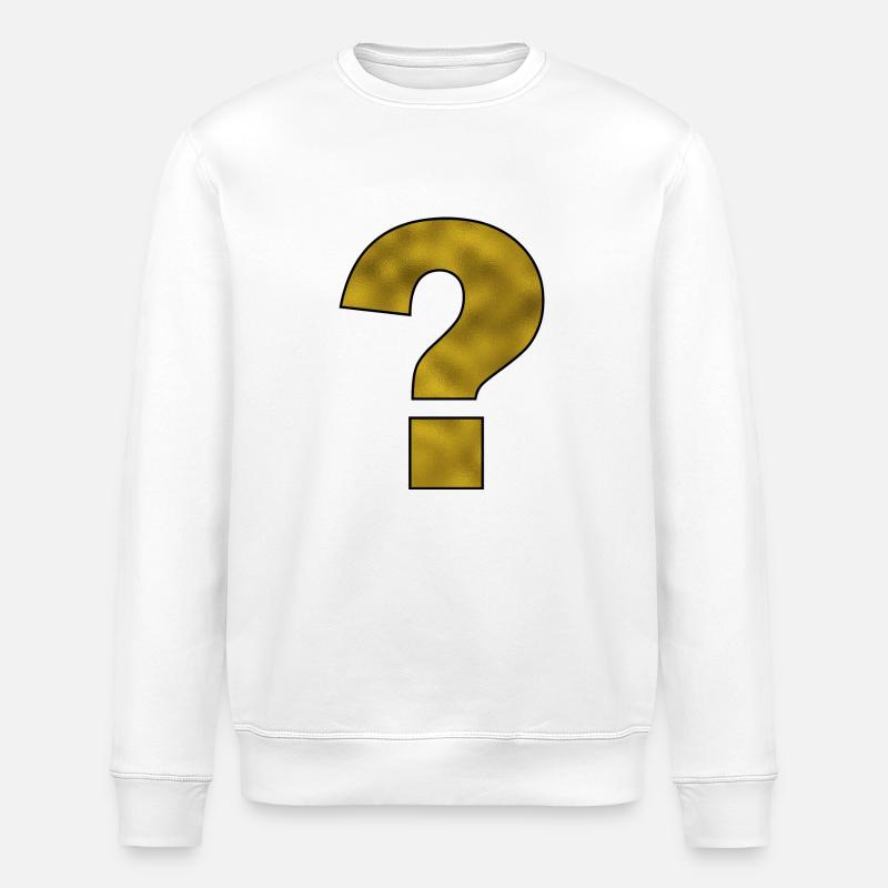 Satzzeichen Fragezeichen Gold - Stanley/Stella Unisex Bio-Sweatshirt ROLLER - Weiß