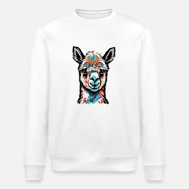 buntes Alpaka - Stanley/Stella Unisex Bio-Sweatshirt ROLLER - Weiß