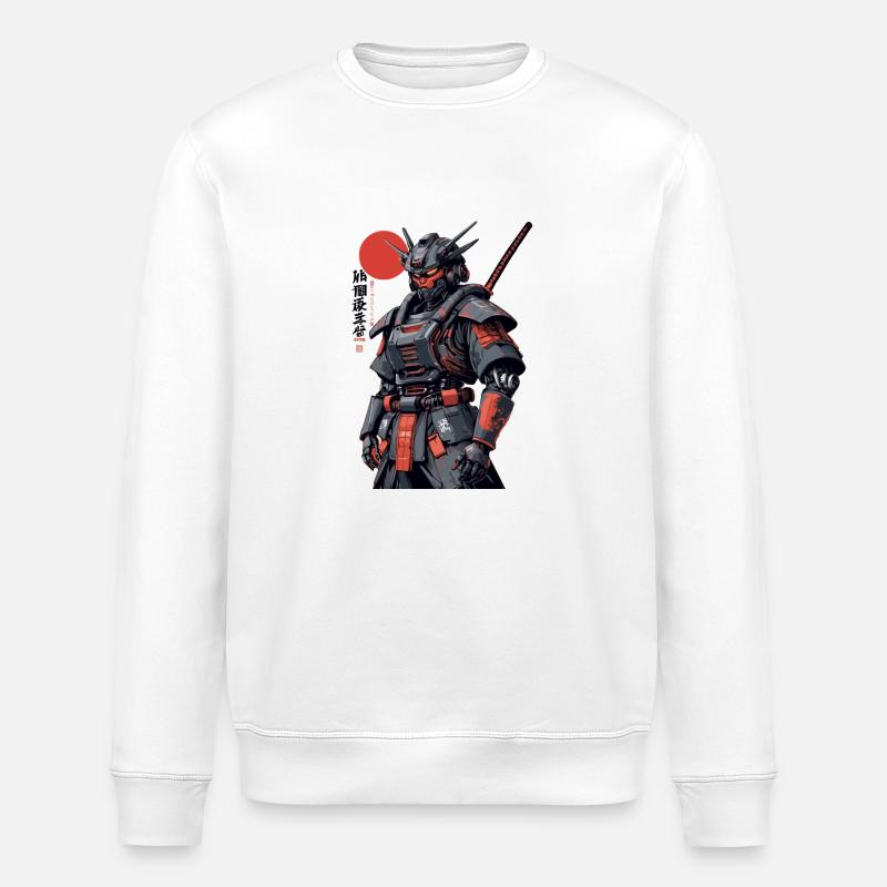 Samurai Robot - Stanley/Stella ROLLER Unisex Organic Sweatshirt - white