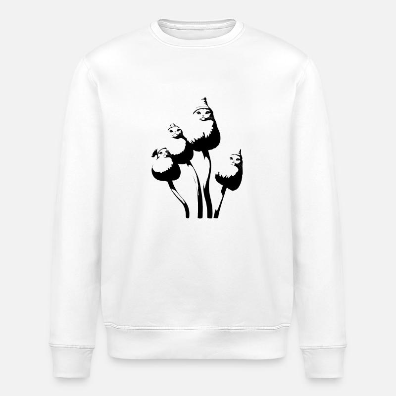 Chats champignons avec chapeaux - Sweat bio ROLLER Stanley/Stella Unisexe - blanc