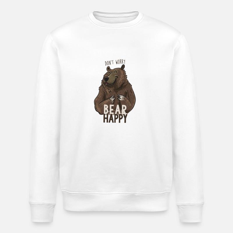Bär glücklich - Stanley/Stella Unisex Bio-Sweatshirt ROLLER - Weiß