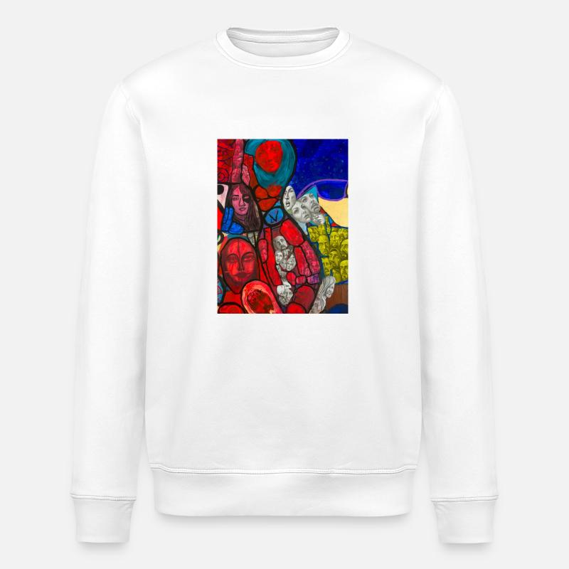 Kunstvolles Design - Stanley/Stella Unisex Bio-Sweatshirt ROLLER - Weiß