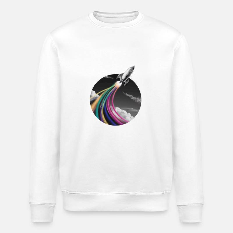 Bunte Sprüh Rakete - Stanley/Stella Unisex Bio-Sweatshirt ROLLER - Weiß