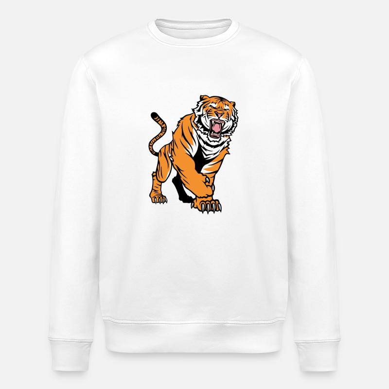 Tiger - Stanley/Stella Unisex Bio-Sweatshirt ROLLER - Weiß