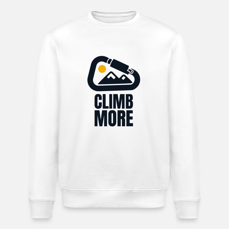 Climb More - Climbing Gift - Stanley/Stella ROLLER Unisex Organic Sweatshirt - white