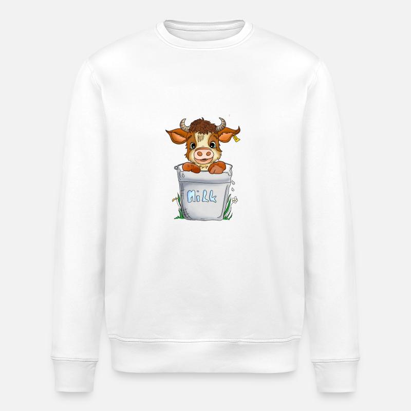 Vache joyeuse - Sweat bio ROLLER Stanley/Stella Unisexe - blanc