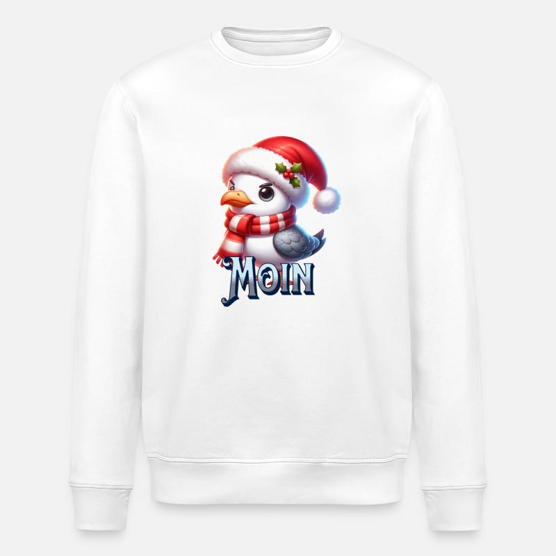 Moin Möwe Weihnachten - Stanley/Stella Unisex Bio-Sweatshirt ROLLER - Weiß