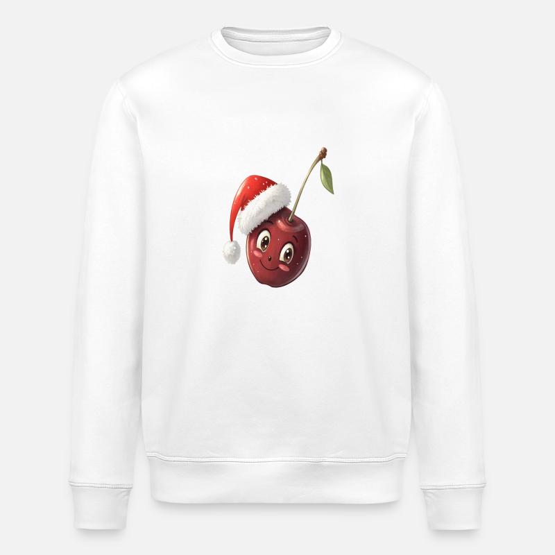 Noël aux cerises - Sweat bio ROLLER Stanley/Stella Unisexe - blanc