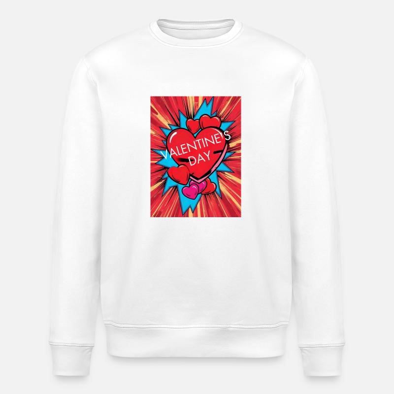 Saint-Valentin - Sweat bio ROLLER Stanley/Stella Unisexe - blanc