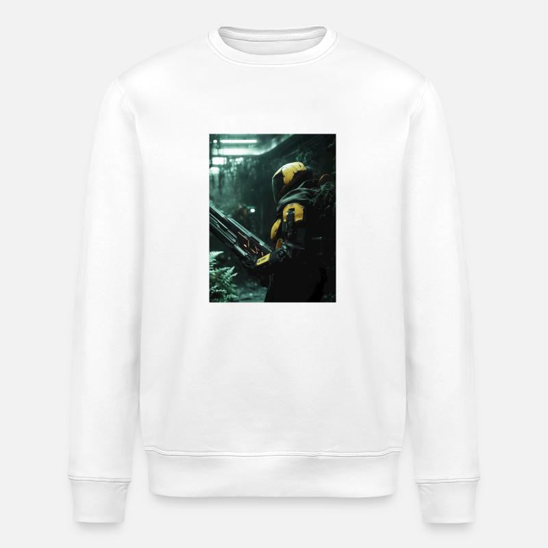 Sci Fi Krieger4 - Stanley/Stella Unisex Bio-Sweatshirt ROLLER - Weiß
