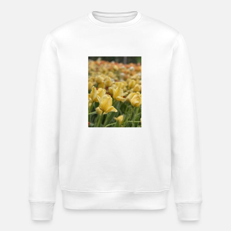 Tulpenmeer gelb - Stanley/Stella Unisex Bio-Sweatshirt ROLLER - Weiß