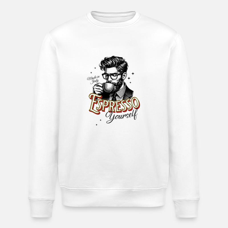 Espresso vous-même - Sweat bio ROLLER Stanley/Stella Unisexe - blanc