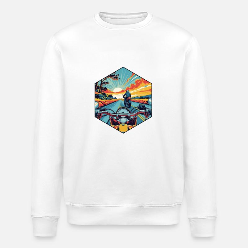 BikerRoadTrip - Stanley/Stella Unisex Bio-Sweatshirt ROLLER - Weiß
