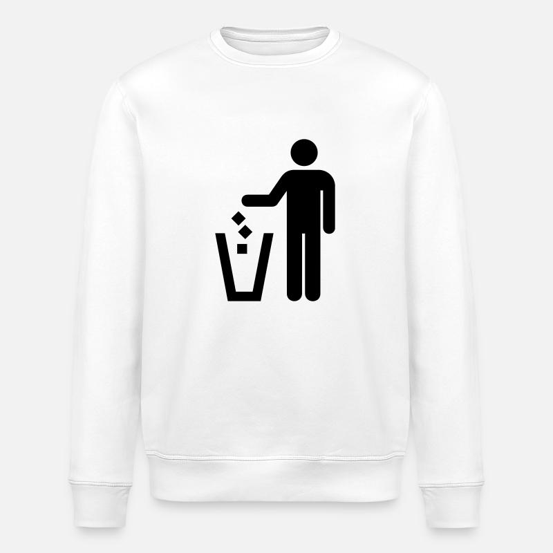 waste,waste container - Stanley/Stella ROLLER Unisex Organic Sweatshirt - white