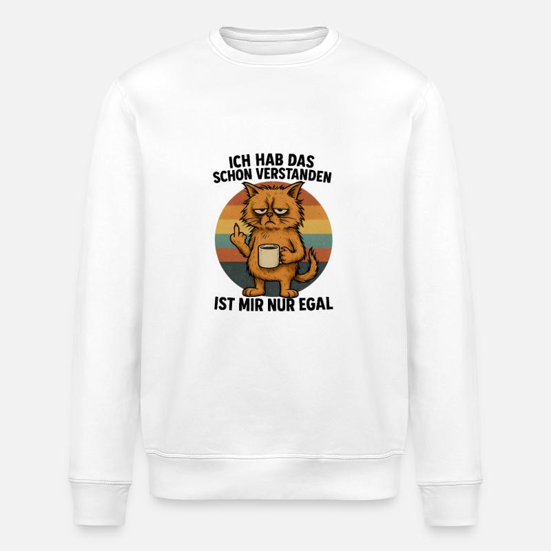 Ist mir egal Mittelfinger Statement - Stanley/Stella Unisex Bio-Sweatshirt ROLLER - Weiß