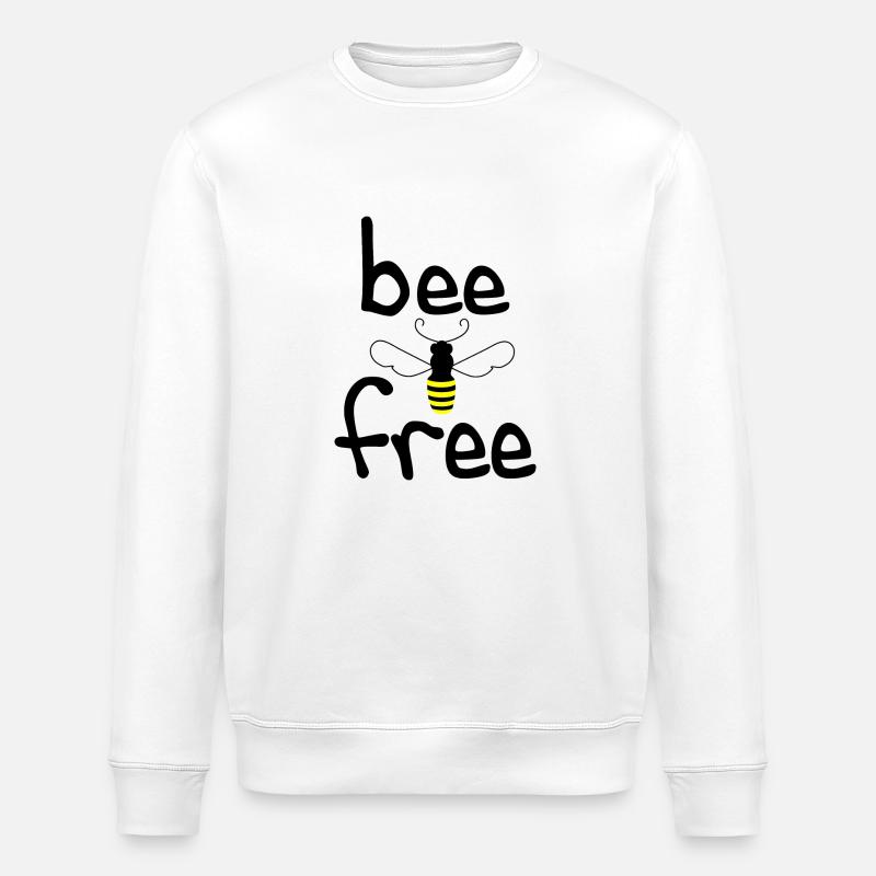 Bee free - Stanley/Stella ROLLER Unisex Organic Sweatshirt - white