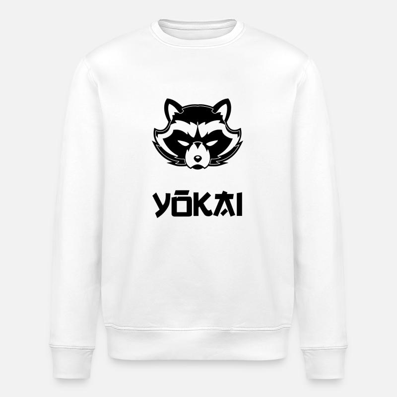 yokai blak - Stanley/Stella ROLLER Unisex Organic Sweatshirt - white