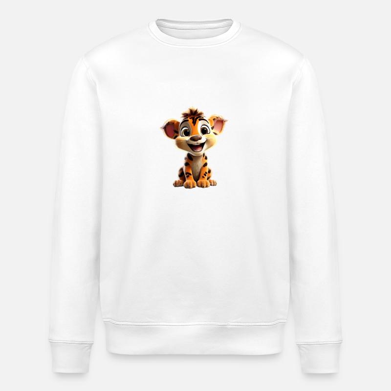 Fröhliches Löwenjunges - Stanley/Stella Unisex Bio-Sweatshirt ROLLER - Weiß