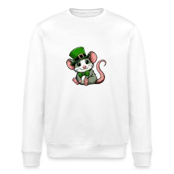St. Patrick's Tag Süße Ratte - Stanley/Stella Unisex Bio-Sweatshirt ROLLER - Weiß - Vorne - Nik (191cm)
