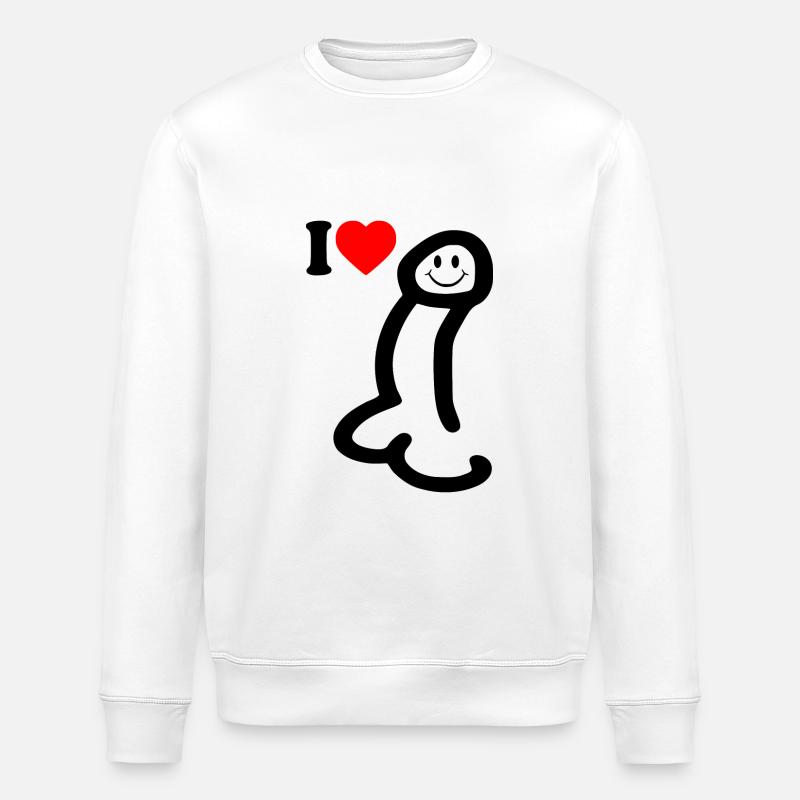 I love cock - Stanley/Stella Unisex Bio-Sweatshirt ROLLER - Weiß