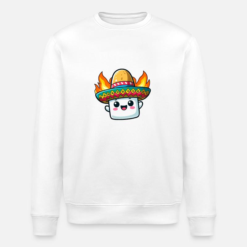 Cinco de Mayo Grill Marshmallow - Stanley/Stella ROLLER Unisex Organic Sweatshirt - white