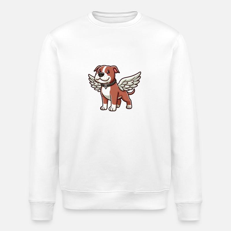 Chien Pitbull Ailes d’ange mignonnes - Sweat bio ROLLER Stanley/Stella Unisexe - blanc