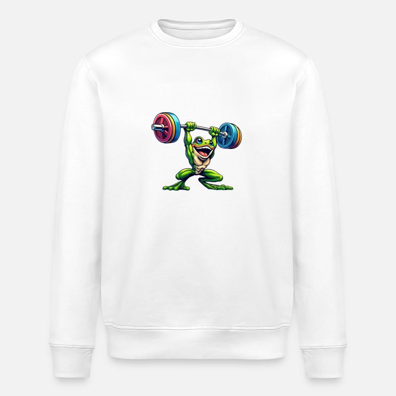 Entraînement d’haltères Frog Toad - Sweat bio ROLLER Stanley/Stella Unisexe - blanc