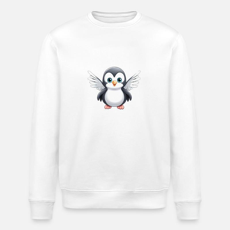 Süßer Pinguin Engel - Stanley/Stella Unisex Bio-Sweatshirt ROLLER - Weiß