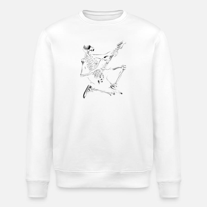 Squelette rockeur - Sweat bio ROLLER Stanley/Stella Unisexe - blanc