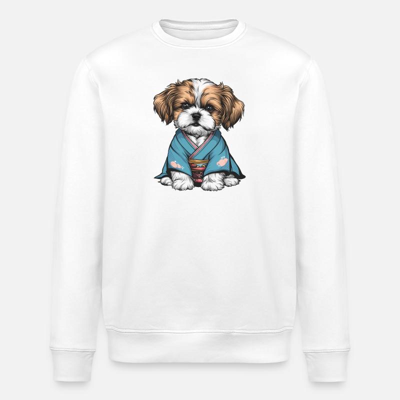 Shih Tzu En Kimono - Sweat bio ROLLER Stanley/Stella Unisexe - blanc