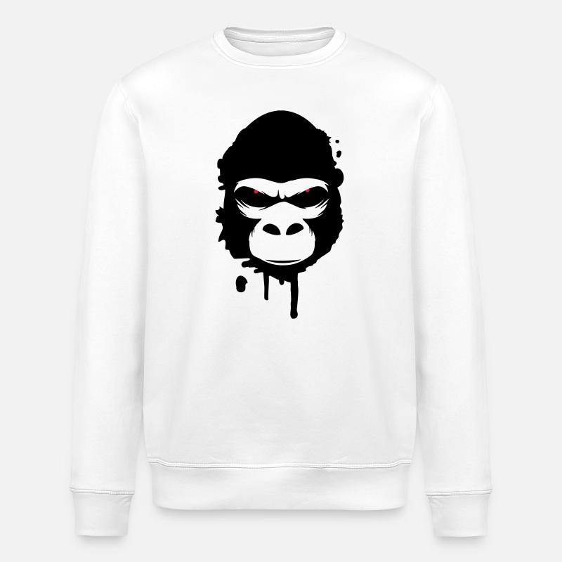 Ein Gorilla Kopf Graffiti - Stanley/Stella Unisex Bio-Sweatshirt ROLLER - Weiß