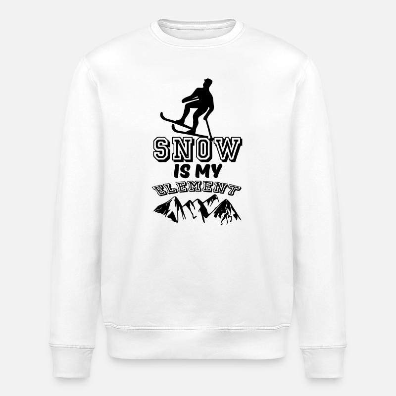 Snow is my Element - Stanley/Stella ROLLER Unisex Organic Sweatshirt - white