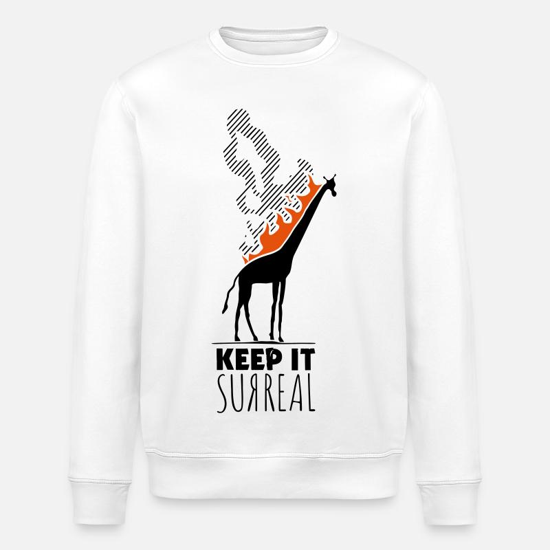 Surreale Giraffe – Keep it Surreal für Kunstfans - Stanley/Stella Unisex Bio-Sweatshirt ROLLER - Weiß