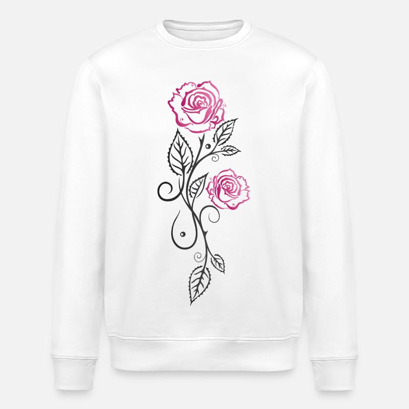 Rosen Rosenranke Pink - Stanley/Stella Unisex Bio-Sweatshirt ROLLER - Weiß