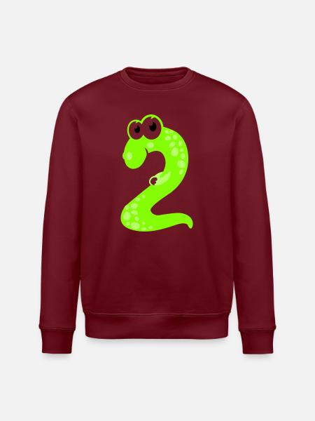 DinoZahl Zwei - Stanley/Stella Unisex Bio-Sweatshirt ROLLER - Weiß