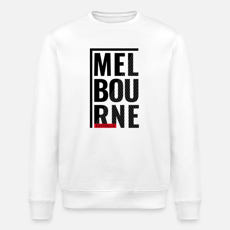 Melbourne Australia Typography Design - Stanley/Stella ROLLER Unisex Organic Sweatshirt - white