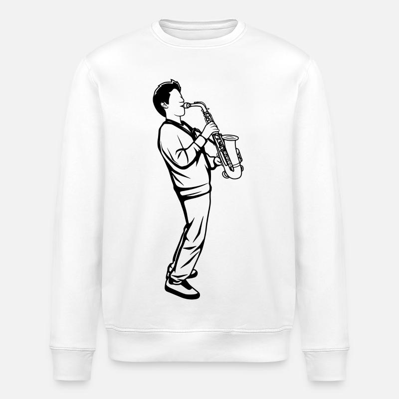 Saxophone Boy - Sweat bio ROLLER Stanley/Stella Unisexe - blanc