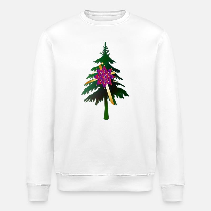 Christbaum oder Weihnachtsbaum & Geschenkschleife - Stanley/Stella Unisex Bio-Sweatshirt ROLLER - Weiß