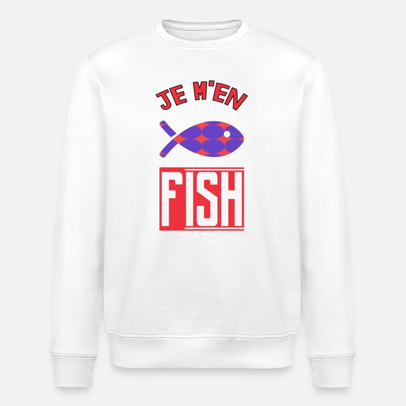 JE M'EN FISH - Sweat bio ROLLER Stanley/Stella Unisexe - blanc