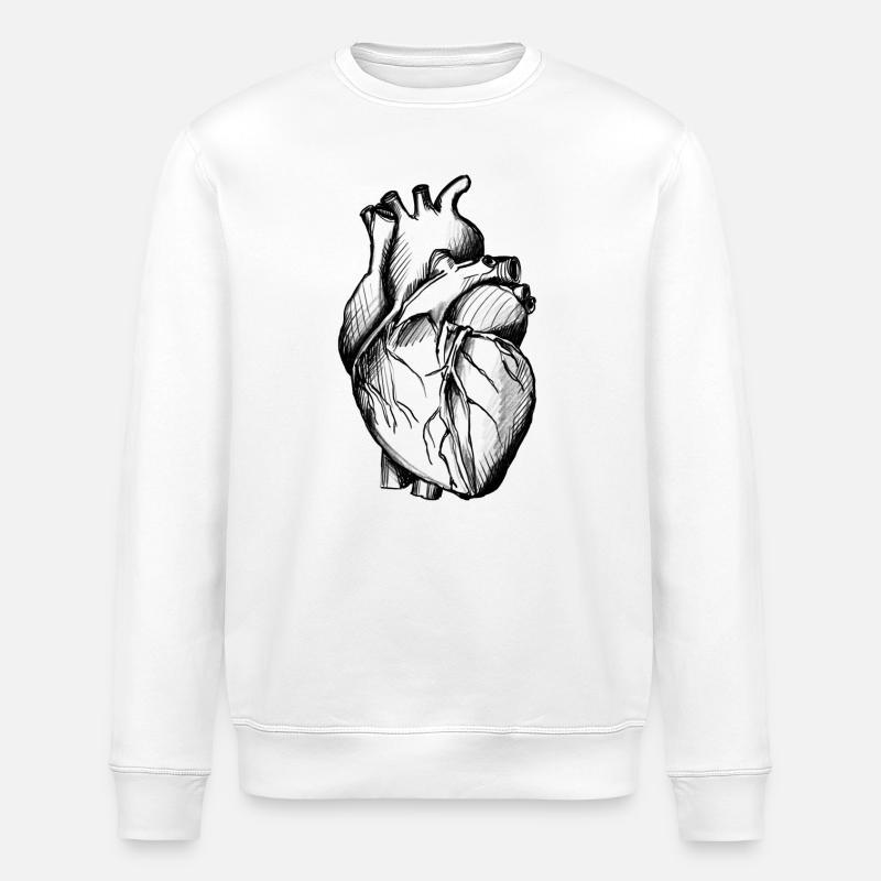 Herz Illustration - Stanley/Stella Unisex Bio-Sweatshirt ROLLER - Weiß