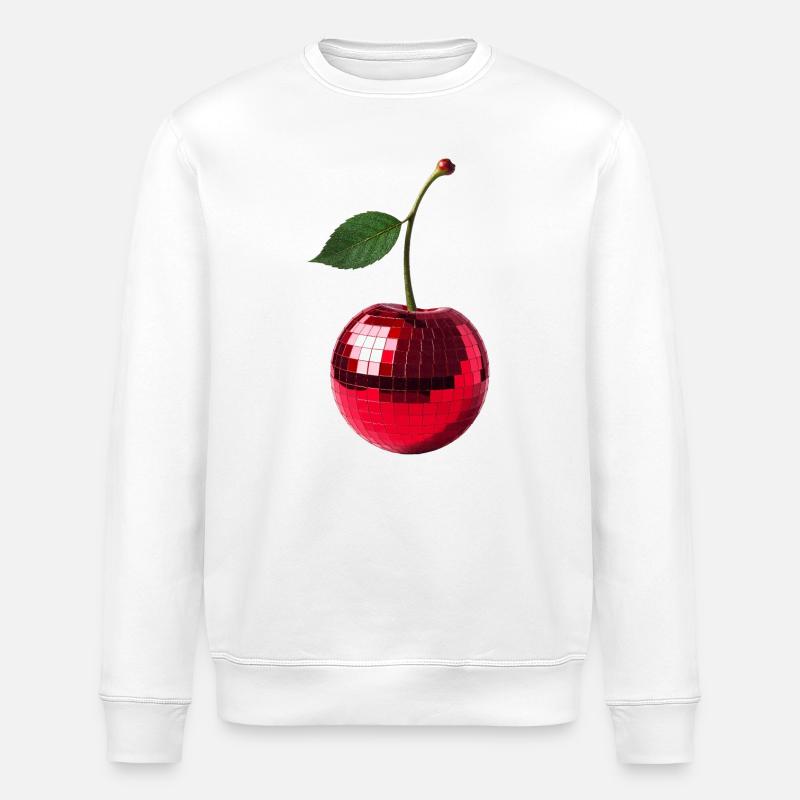 Disco Party Fruits, Cerise - Sweat bio ROLLER Stanley/Stella Unisexe - blanc